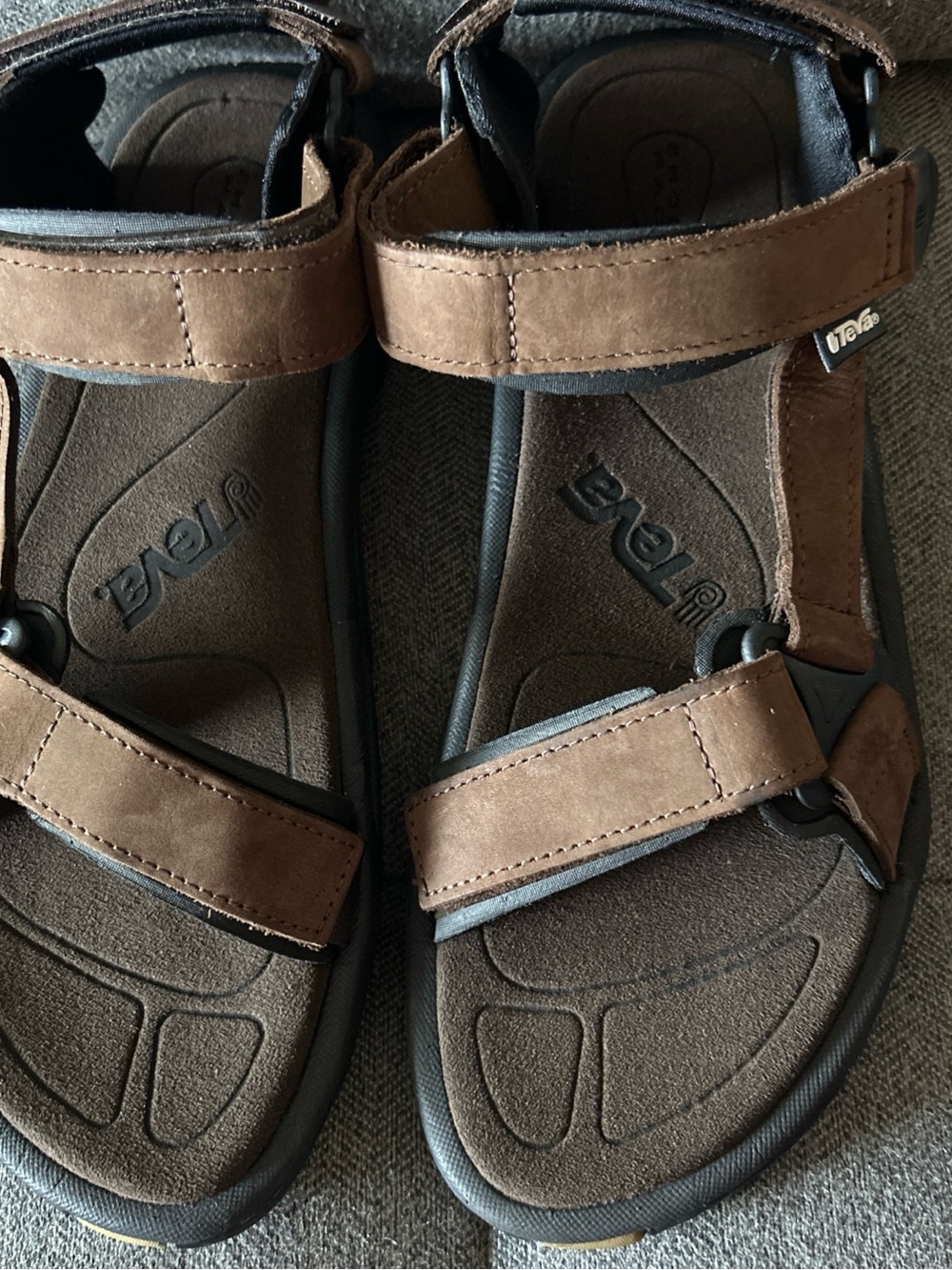 Teva Brown Men's Adjustable Leather Sport Sandals